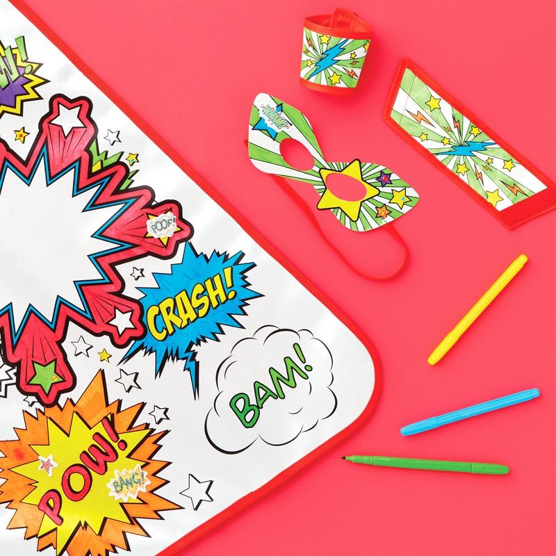 Color-Your-Own Superhero Cape & Accessories Kit - Mondo Llama™
