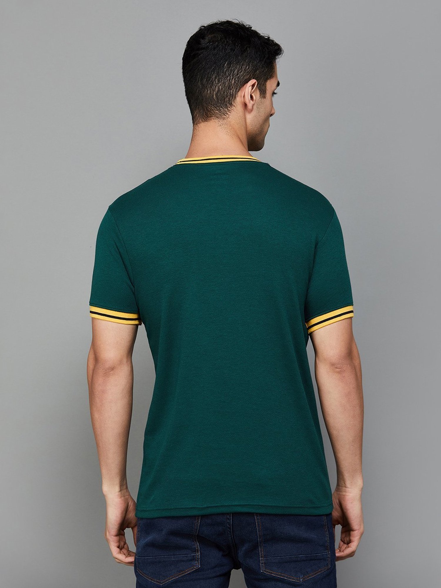 SmileyWorld Olive Cotton Regular Fit Printed T-Shirt