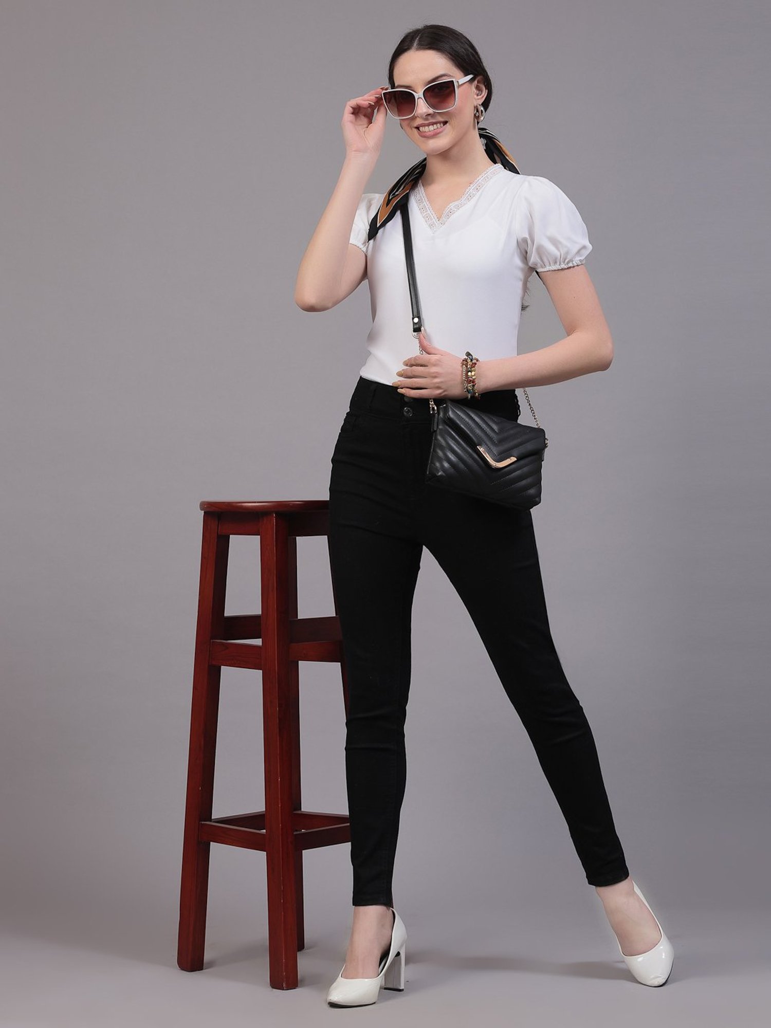 Style Quotient White Regular Fit Top