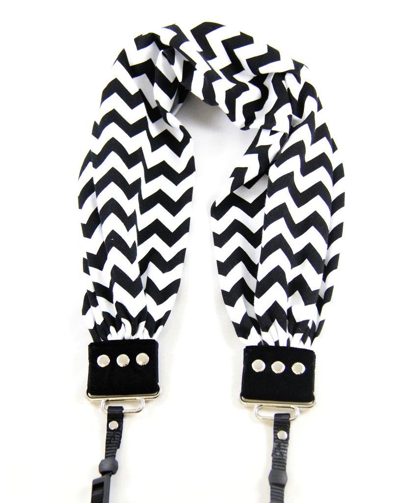 Chevron Black Scarf Collection Camera Strap