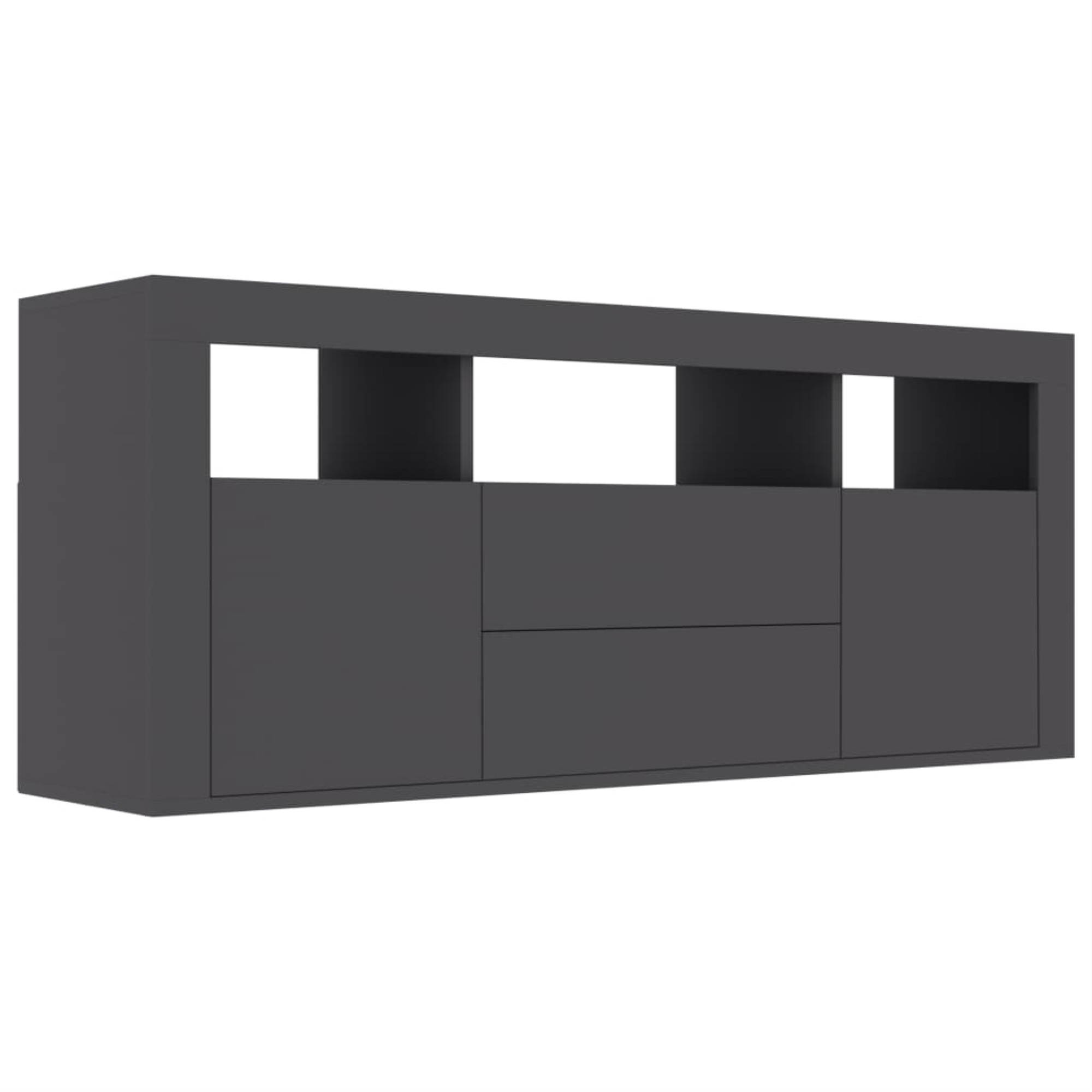 vidaXL TV Cabinet Gray Chipboard TV Stand Console Table Storage Furniture