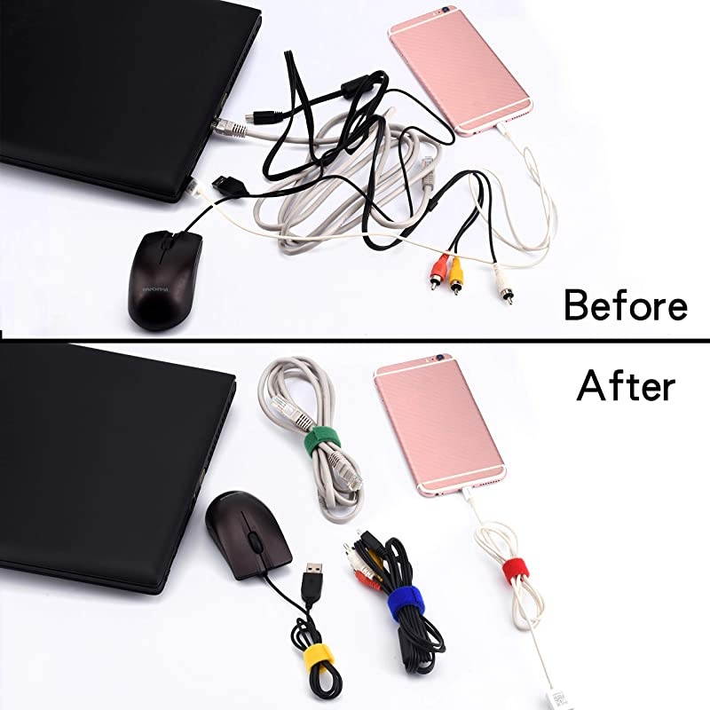 4 Roll Hook and Loop Reusable Fastening Nylon Cable Tie Wire Cord Straps Organizer by  Each 06 Inches Width 66 Ft Long and 264 ft long totally Blue Red Green Yellow