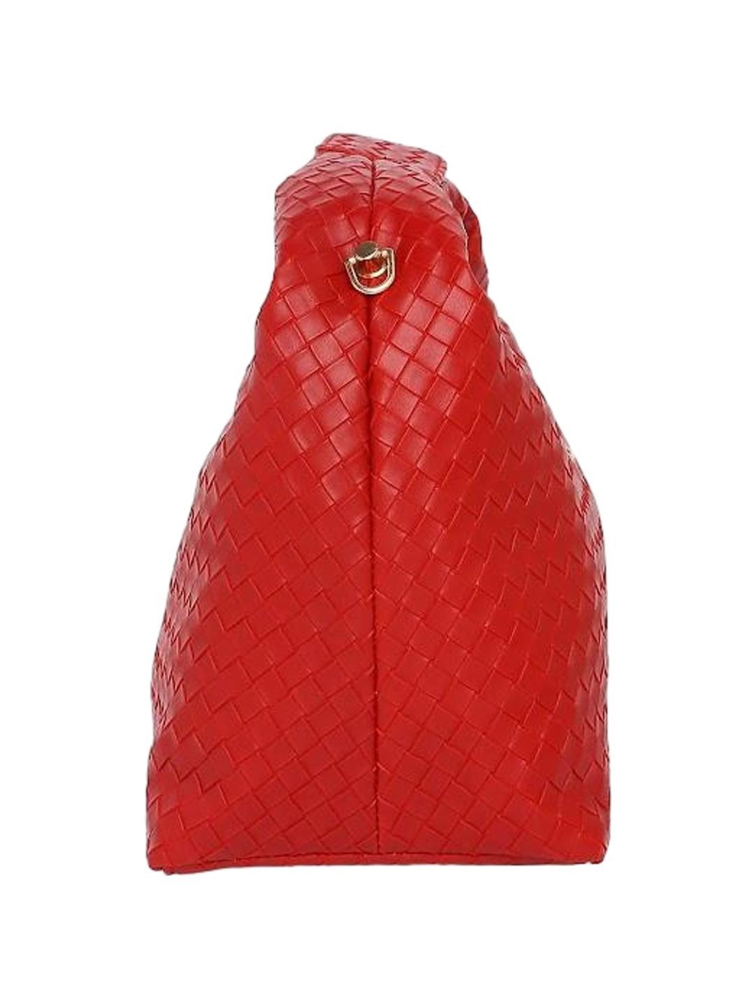 THE HOLISTIK Allure Red Textured Medium Sling Handbag