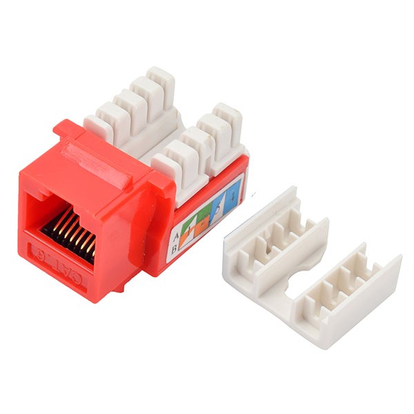 Cat6 110 Style Punch Down Keystone Jack, White, CAT 6, Rj45 90 Degree 50-Pack