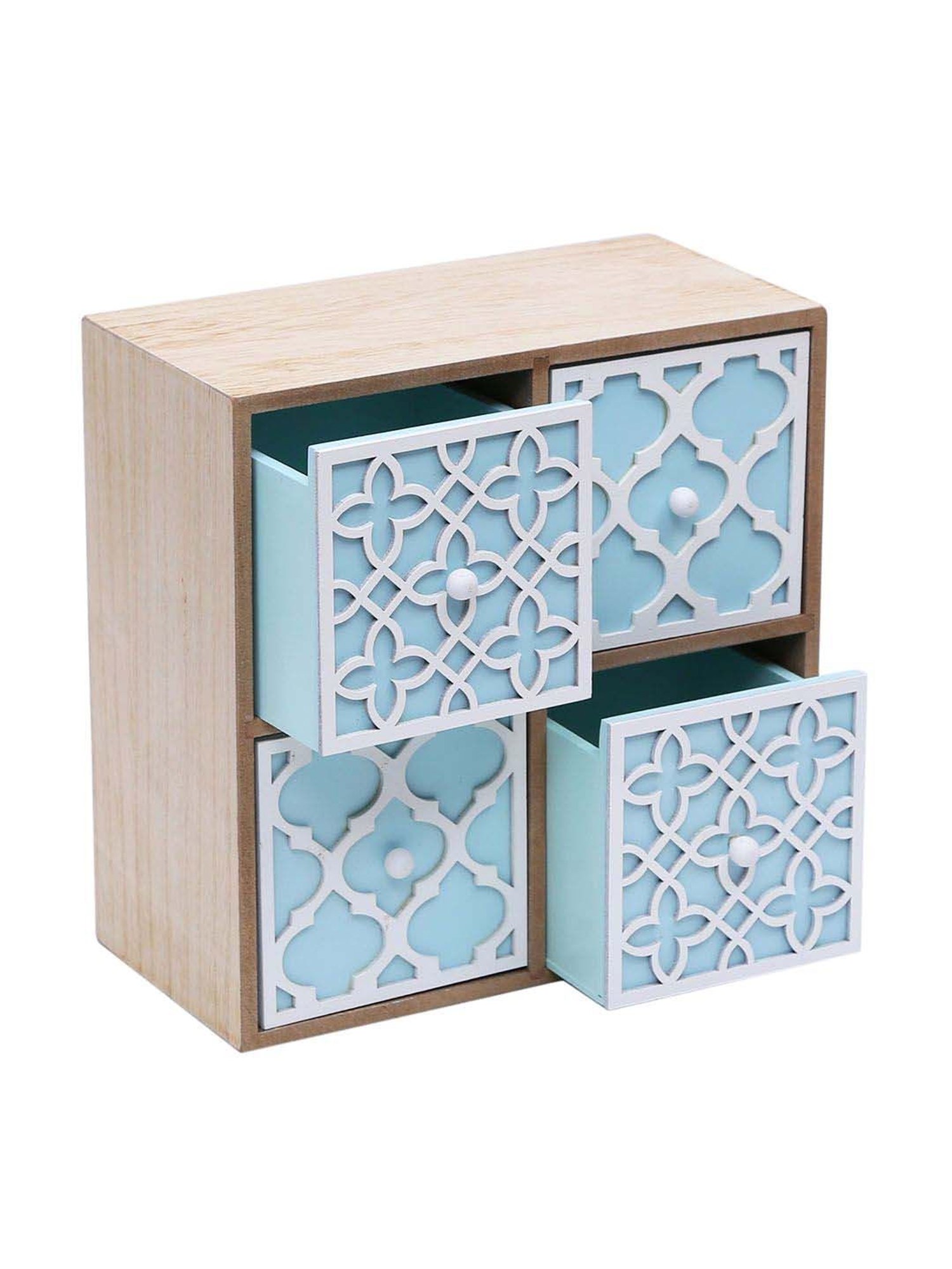 Tayhaa Blue & Beige Wooden Organizer Box