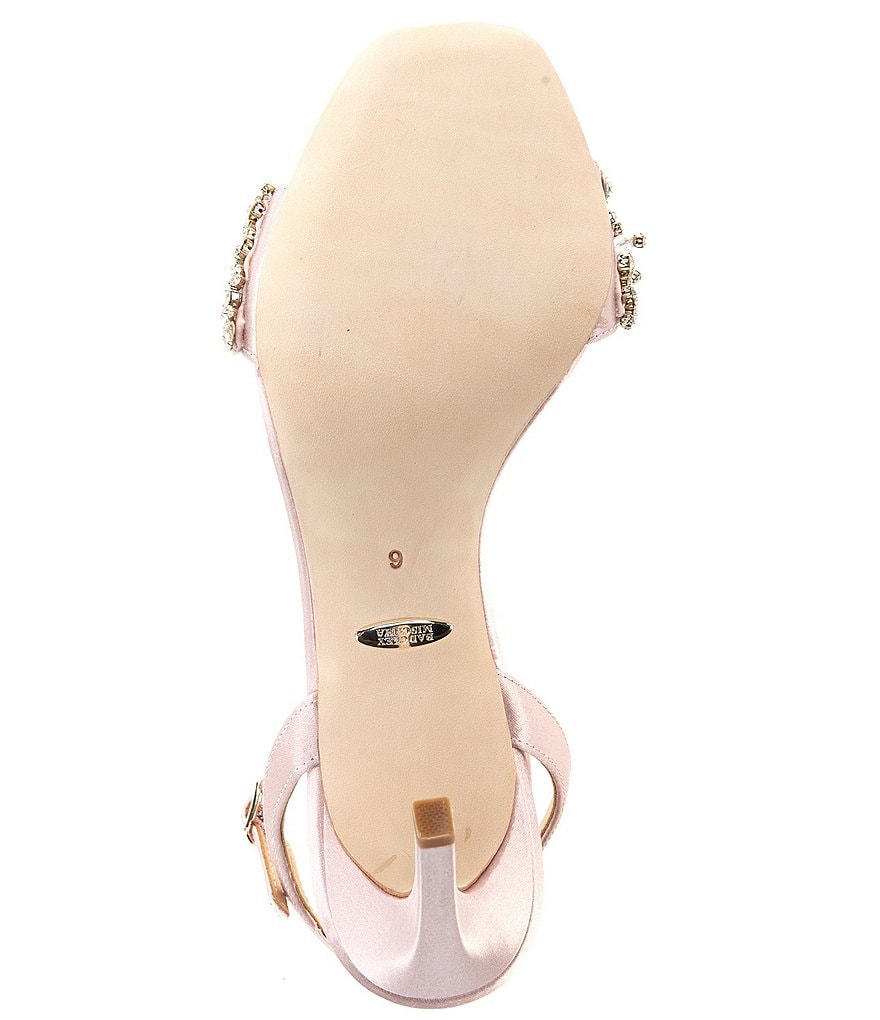 Badgley Mischka Rider Satin Crystal Embellished Dress Sandals