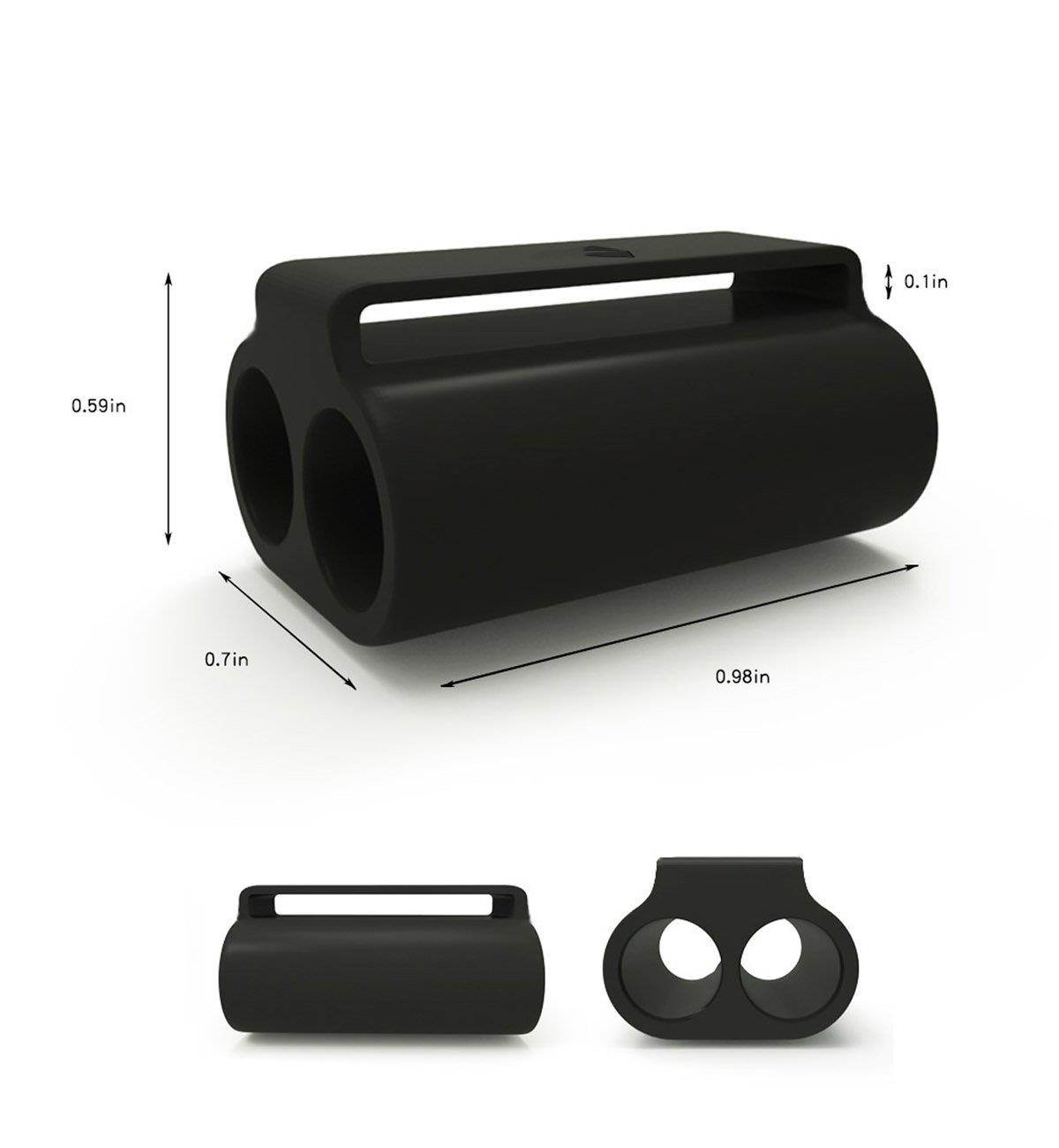 Spessn Compatible AirPods Holder,Portable Exercise Anti-Lost for Watch Band Strap Shock Resistant Silicone Holder - Dark Gray