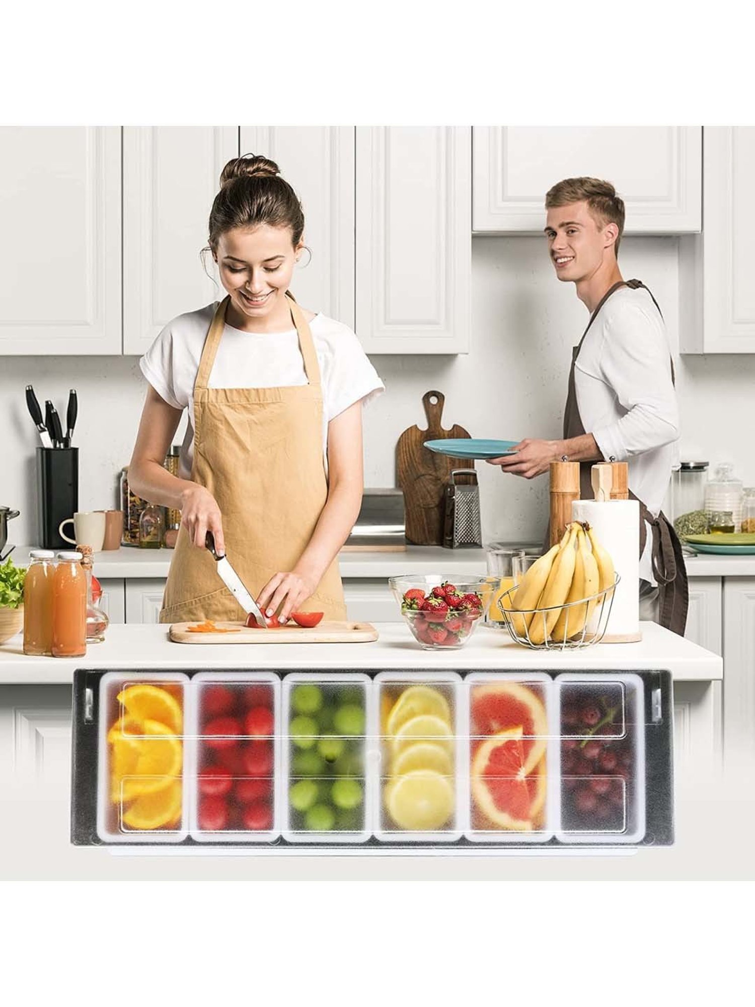 FnS Black Stainless Steel Condiment Tray