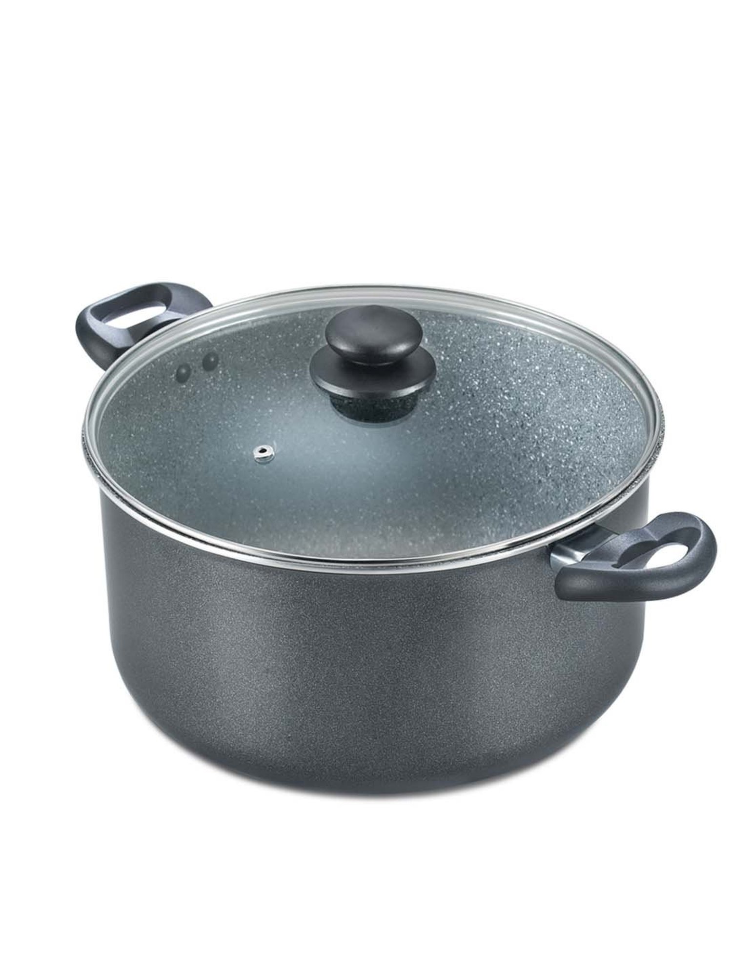 Prestige Omega Black Deluxe Granite 280 mm Stock Pot with Lid - Set of 1