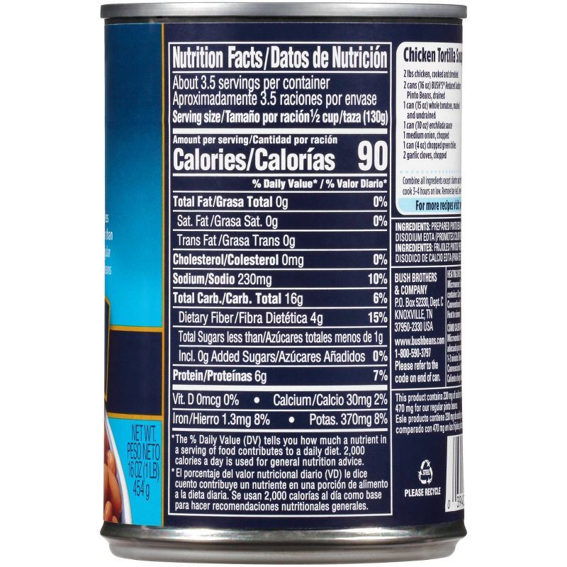 Bush's Reduced Sodium Pinto Beans - 16oz