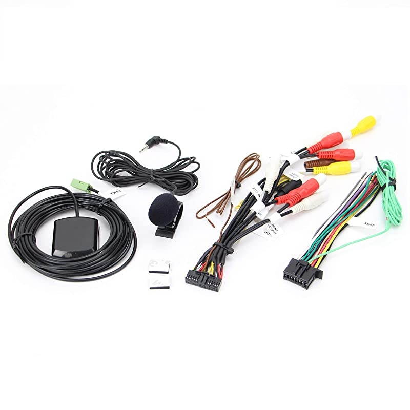 Connection Cable Set Compatible with Pioneer AVICW8400NEX W8500NEX W6500NEX W6400NEX DMHC2550NEX AVH-W4500NEX W4400NEX, GPS Mic Wire Harness 4 Pcs Set