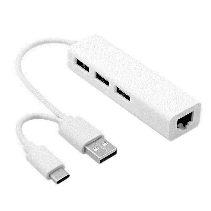 Combo USB 2.0 & 3.1 Type C USB-C Multiple Hub with Ethernet Network LAN Adapter