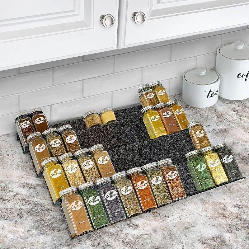 Lynk Professional Expandable 4 Tier Heavy Gauge Steel Drawer Spice Rack Tray Organizer