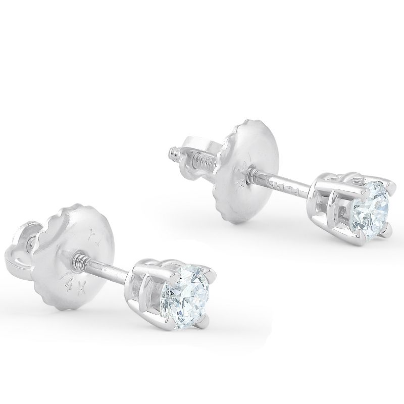 Pompeii3 1/5 ct TW Lab Created Certified Diamond Studs With Screw Backs 14k White Gold