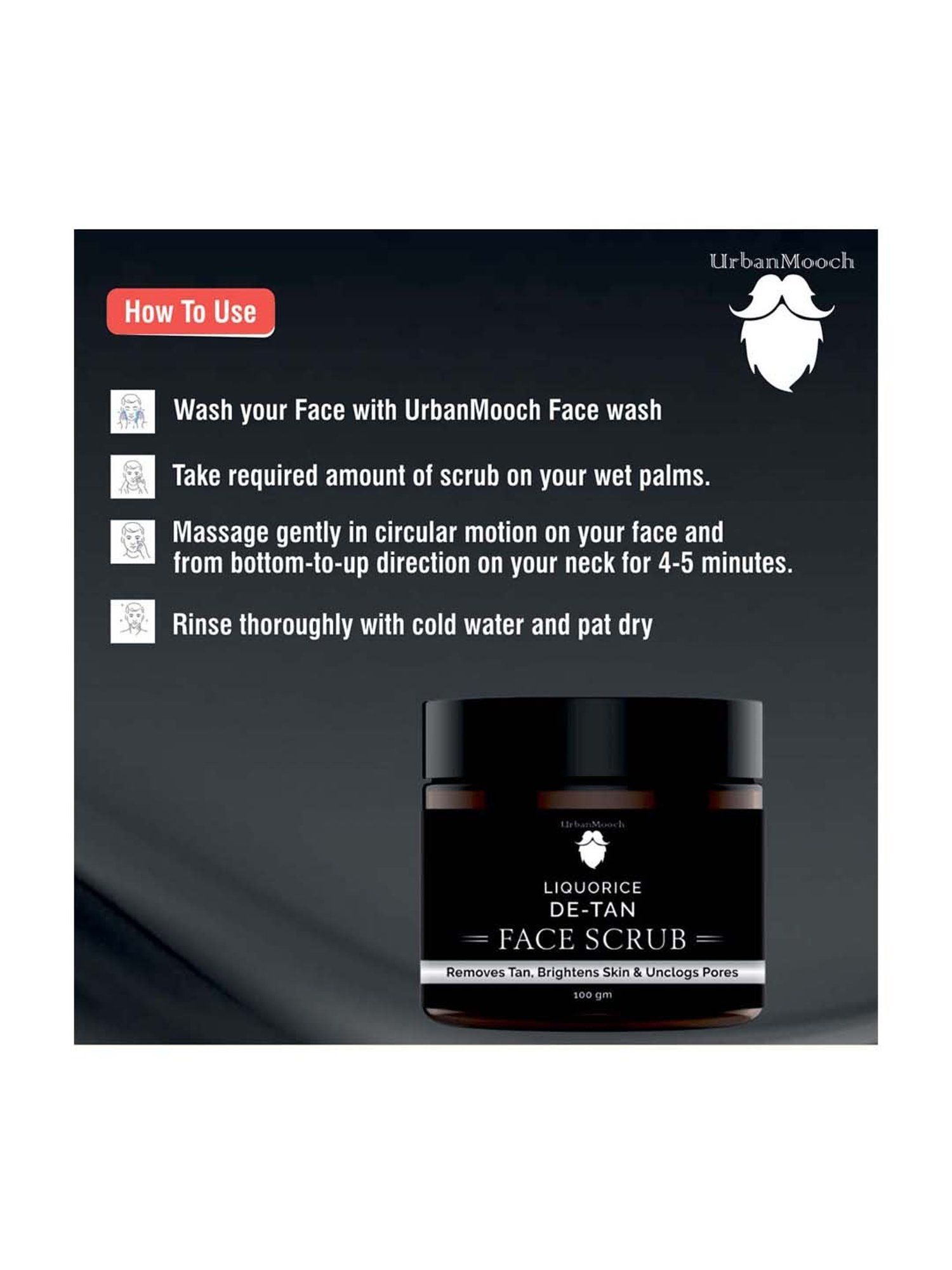 UrbanMooch Liquorice De-Tan Face Scrub Lightening & Brightening Pack of 2 - 200 gm