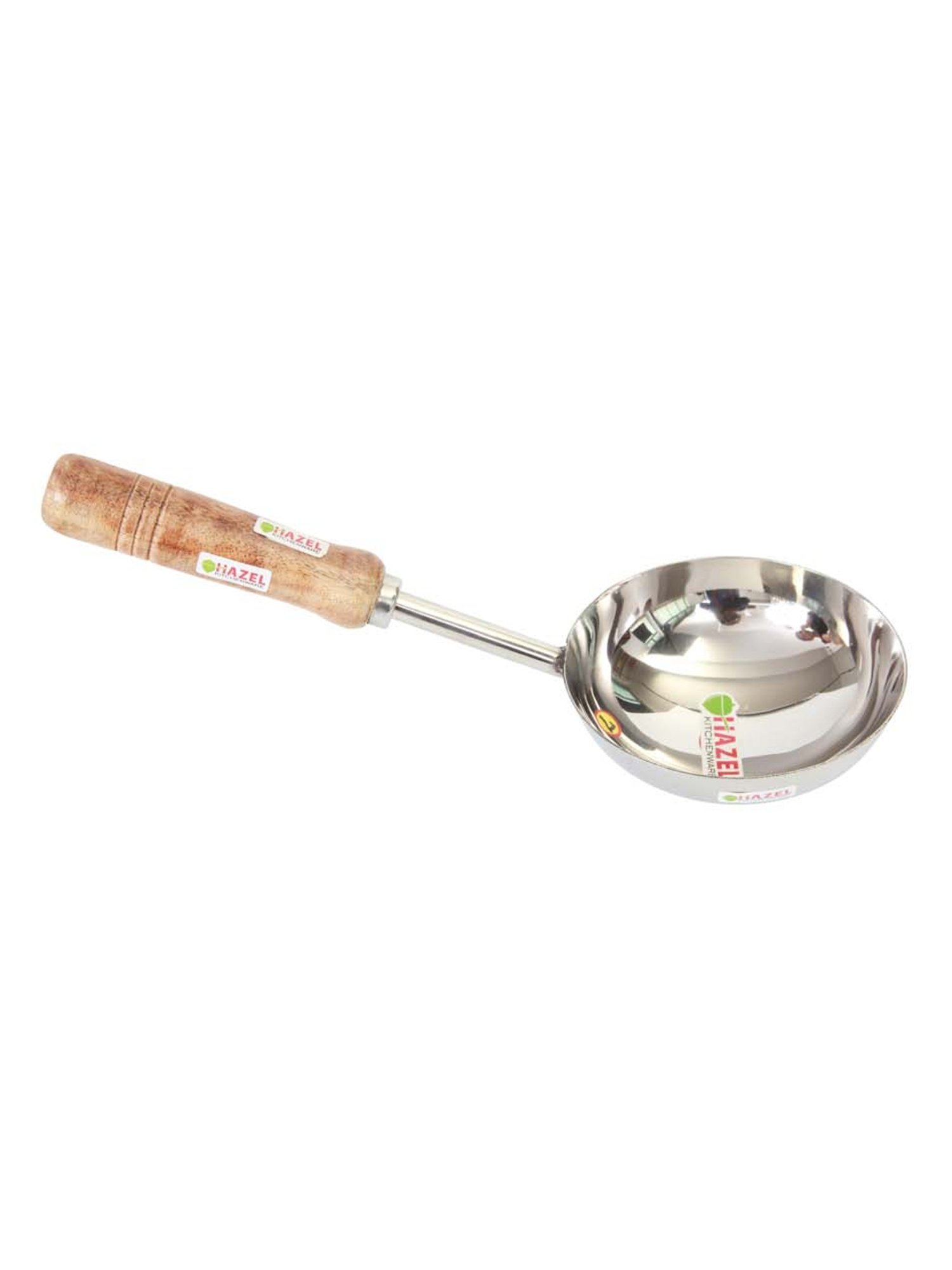 HAZEL Silver & Brown Stainless Steel Spatula with Wooden Handle -Set of 1