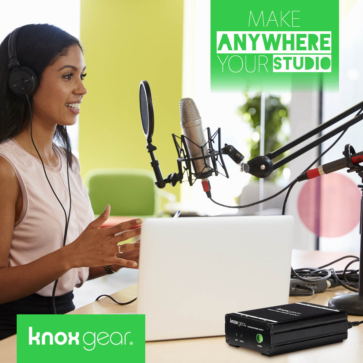 Knox Gear Portable Phantom Power Supply for Condenser Microphones