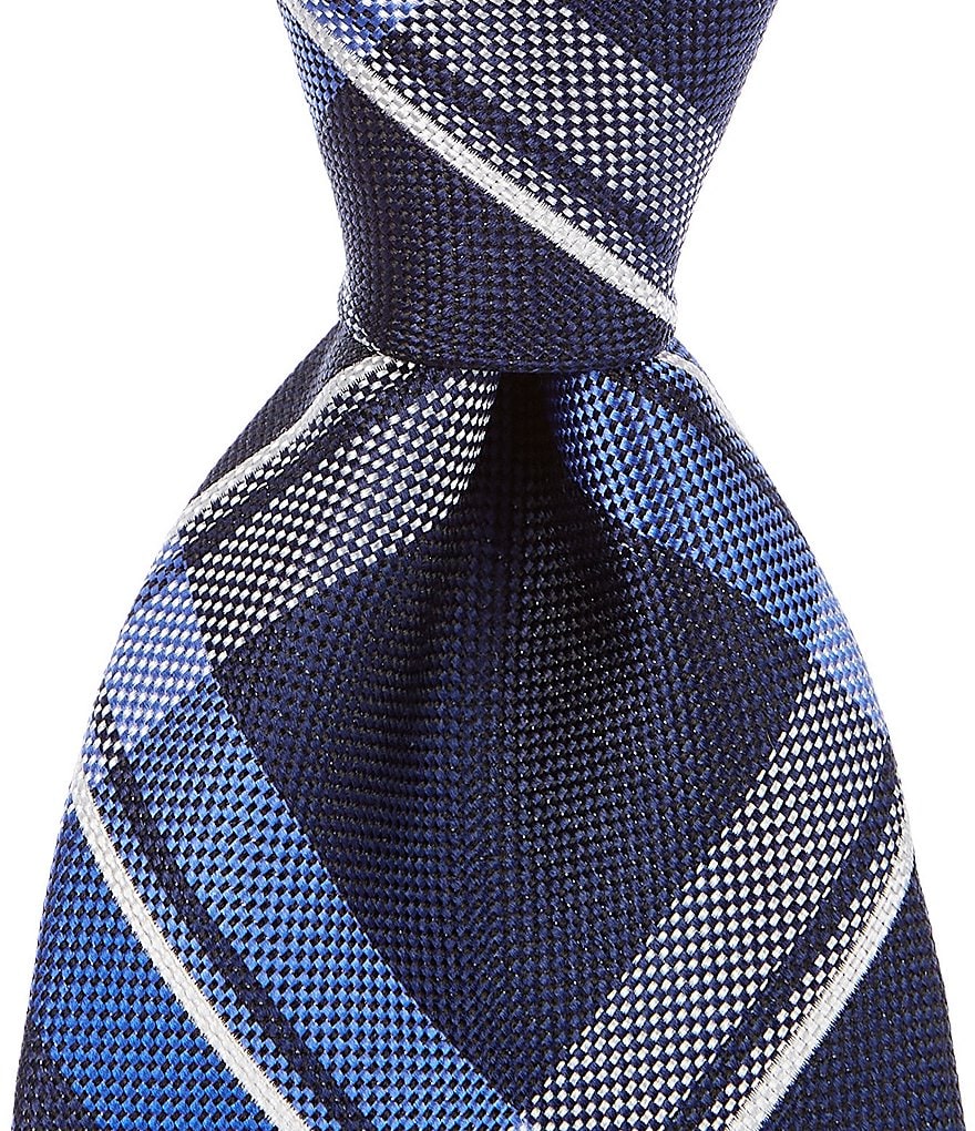 Roundtree & Yorke Trademark Dawson Plaid Narrow 3 1/8#double; Silk Tie