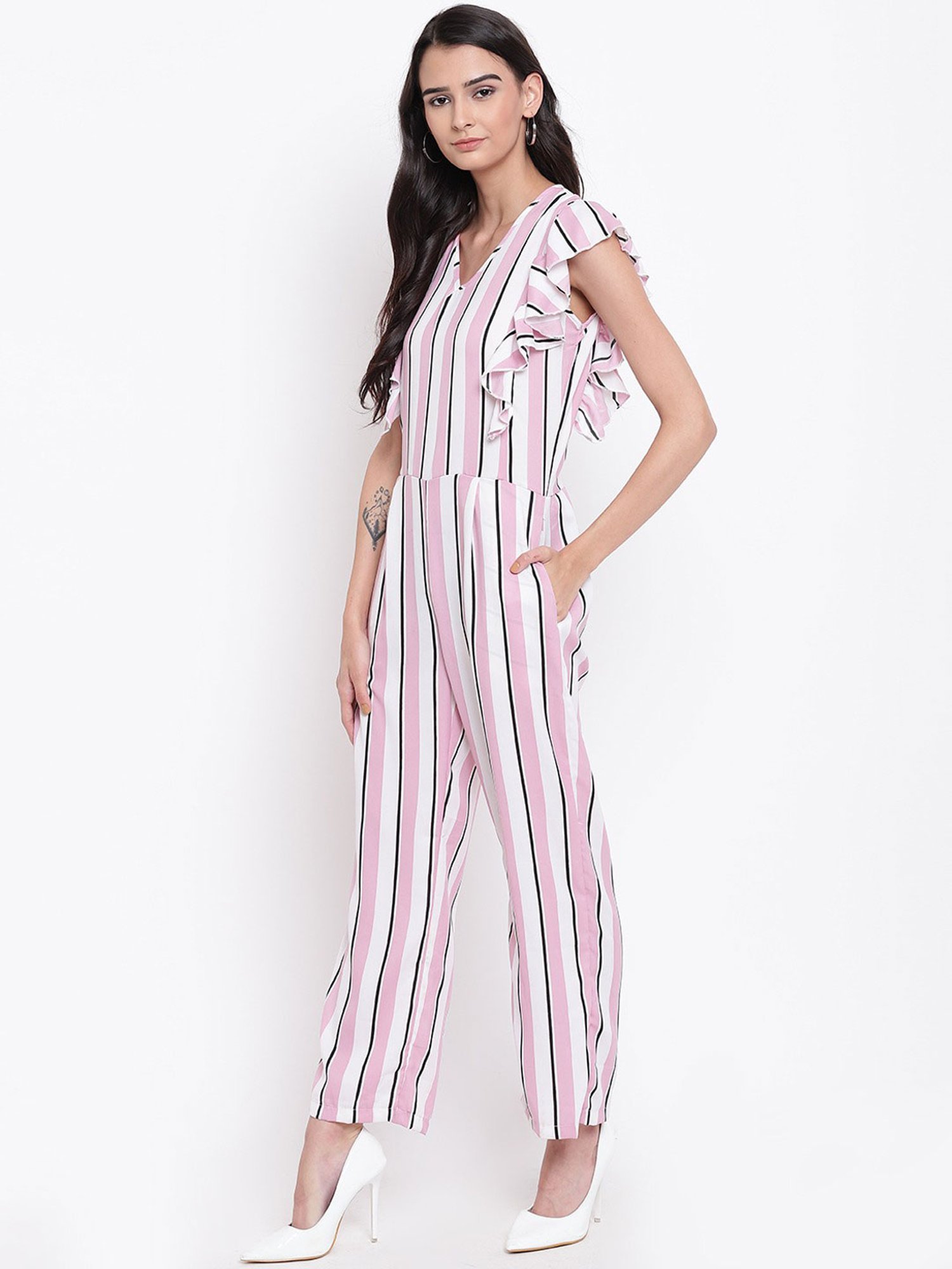 Belle Fille Multicolor Striped Jumpsuit
