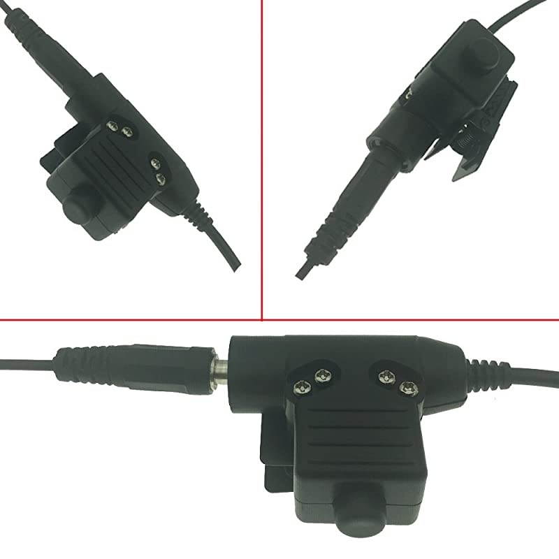 Heavy Duty Tactical Throat Vibration Mic Air Catheter Earphone Headset with U94 Tactical PTT Compatible Kenwood BaoFeng Puxing Wouxun Hyt Baodeeng TYT Procter Walkie Talkie Radios 2Pin
