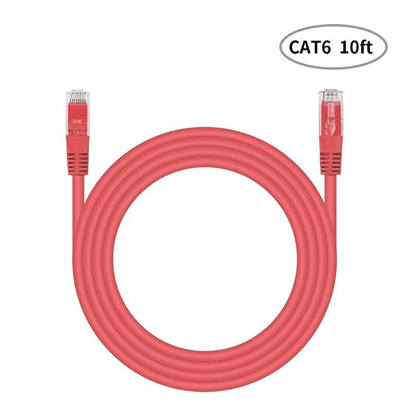 CAT6 Snagless Ethernet Patch Cable 3Meter 10feet Red CAT6 LAN Cable for Internet Connection PC Laptops Servers Printers Routers Switch Boxes POE Device Xbox PS4 PS3 PSP