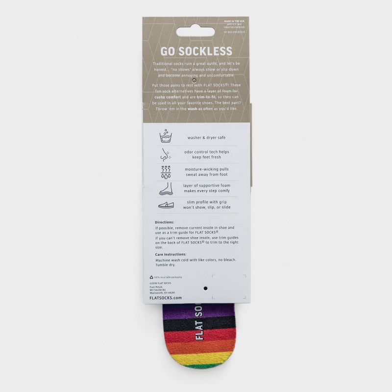 FLAT SOCKS Terry No Show Cushioned Socks - Rainbow