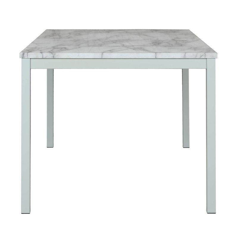60" Greta Faux Marble Top Dining Table White - CosmoLiving by Cosmopolitan