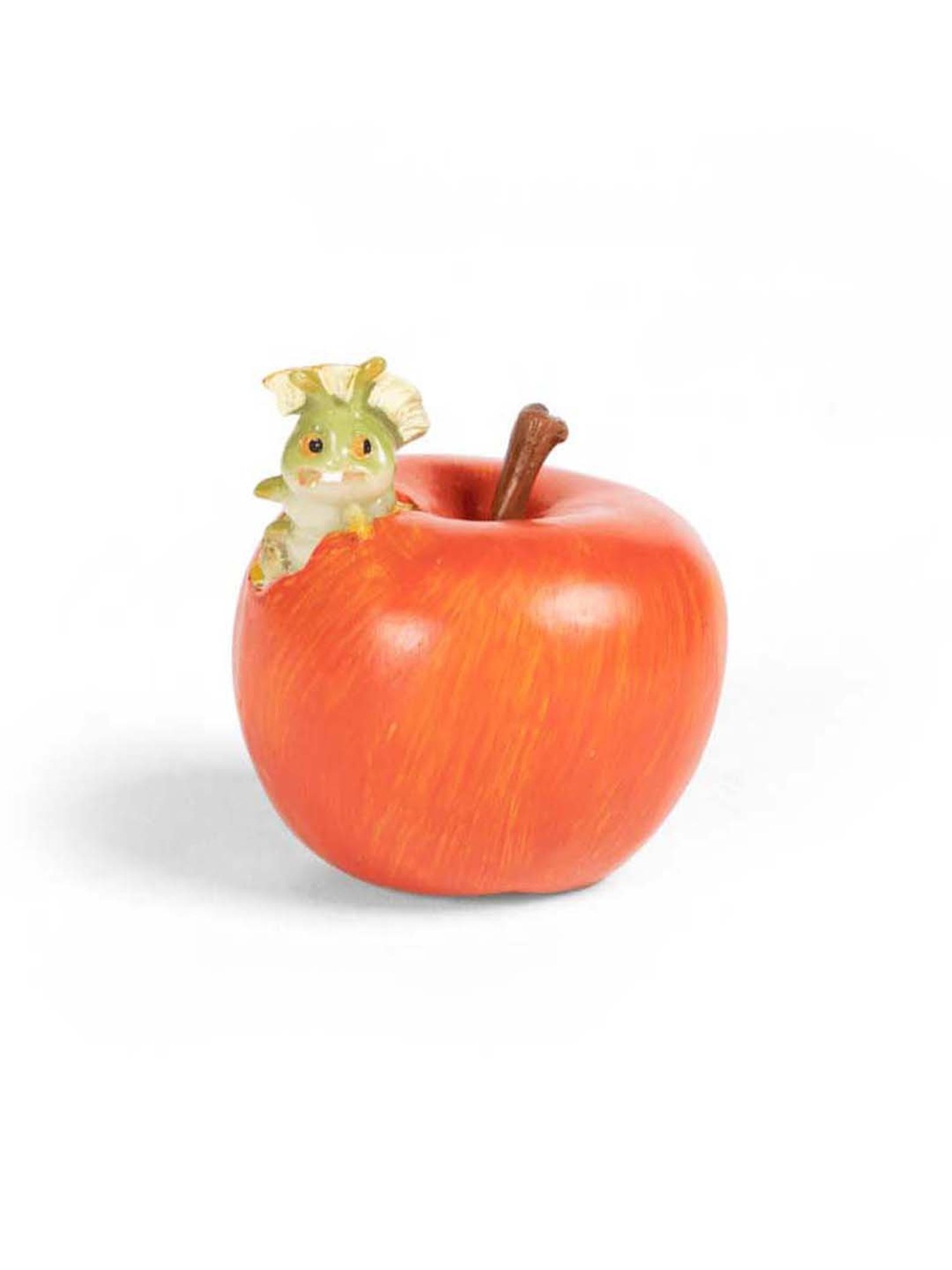 Home4U Red & Green Polyresin 6 cm Caterpillar With Apple Showpiece - Set of 1