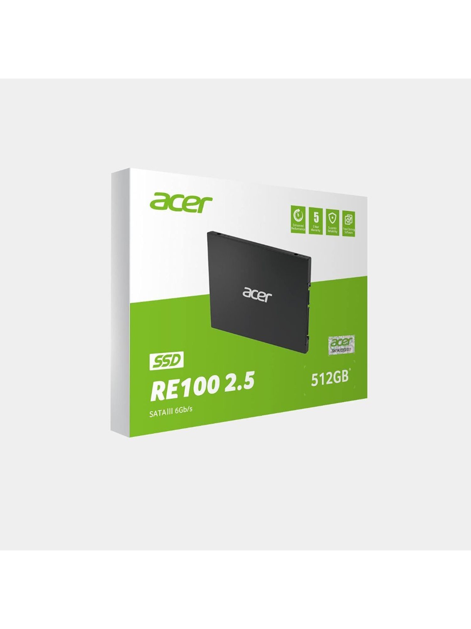 Acer RE100 512GB 3D NAND SATA 2.5 inch Internal SSD-562MB/s R, 529MB/s W Speed (Black)