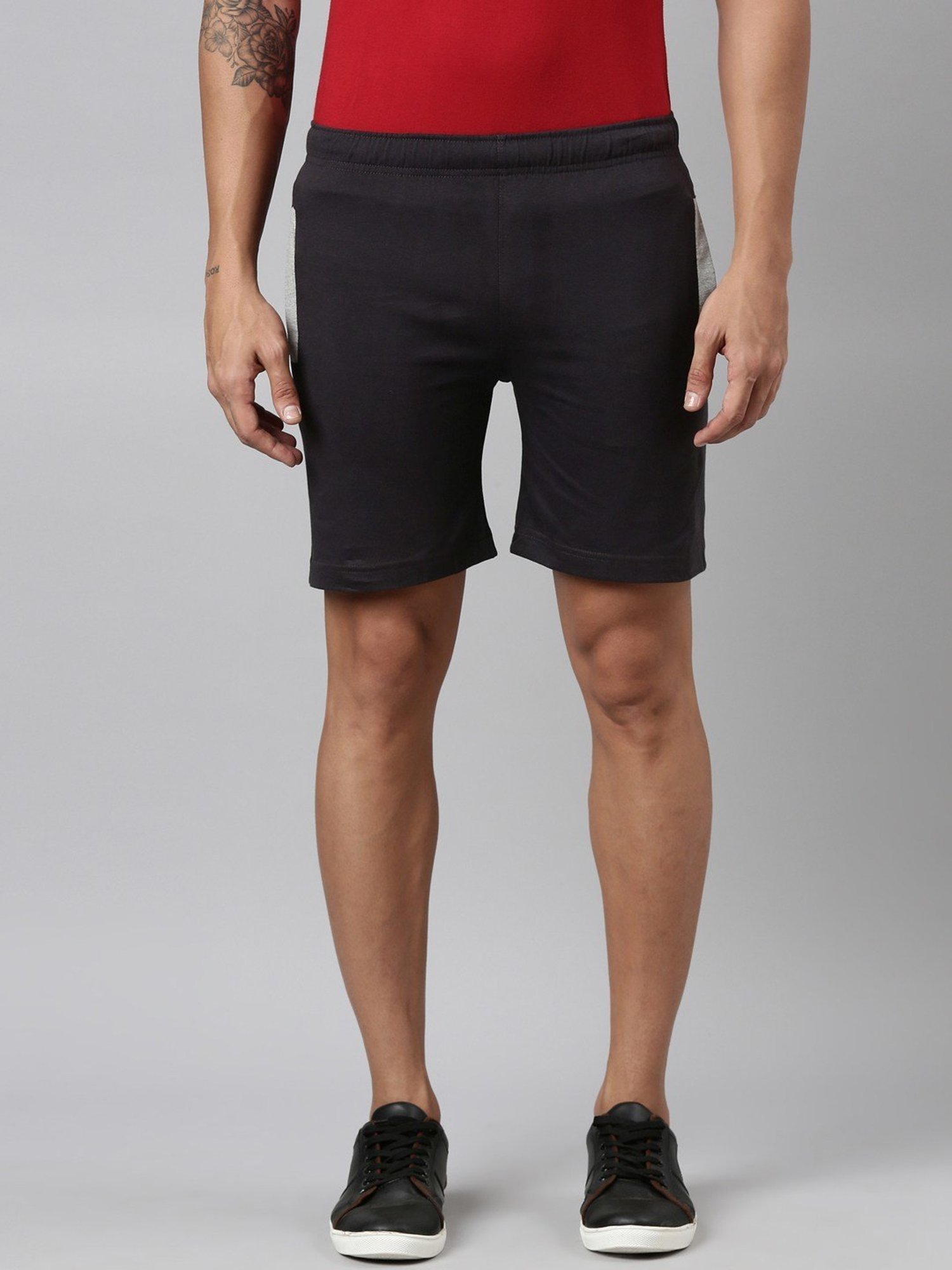 Dixcy Scott Maximus Grey Cotton Regular Fit Shorts