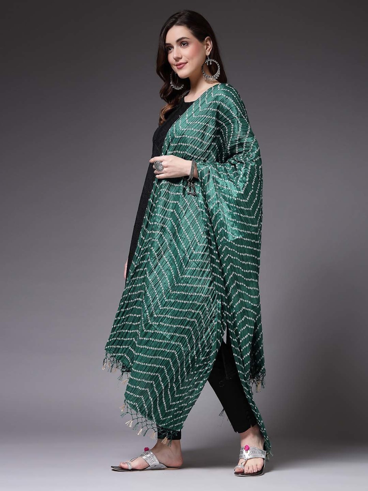 Stylum Green Printed Dupatta