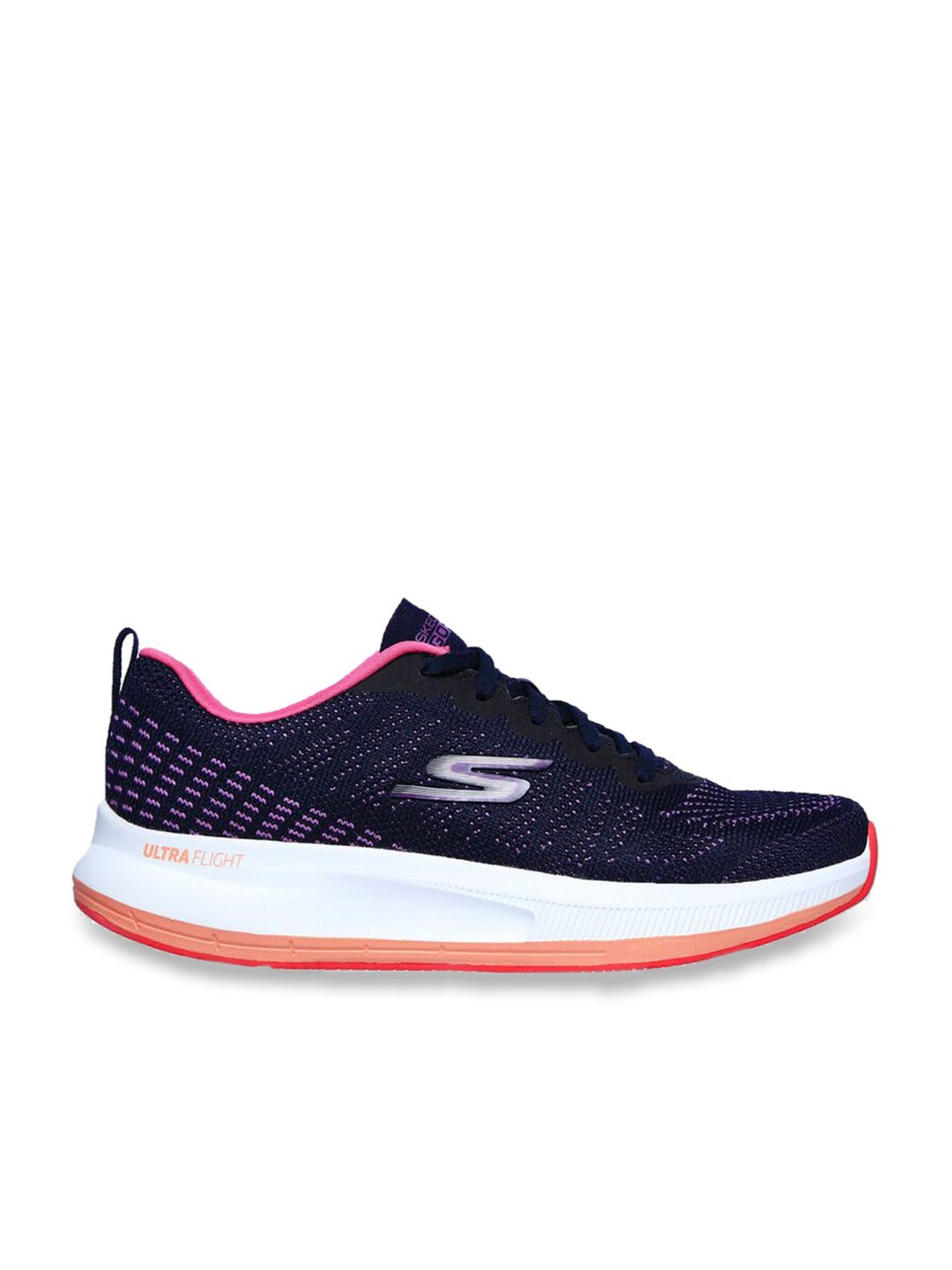 Skechers Women's GO RUN PULSE - ULTIMATE BEST Navy Purple Running Shoes