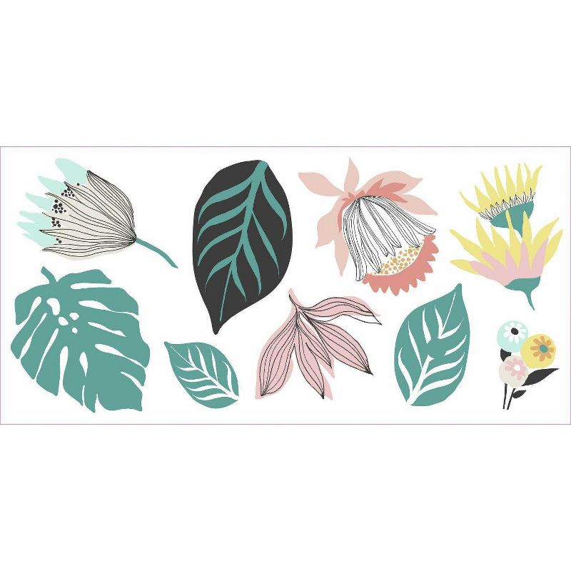 Tropical Leaves Peel and Stick Giant Wall Decal - RoomMates