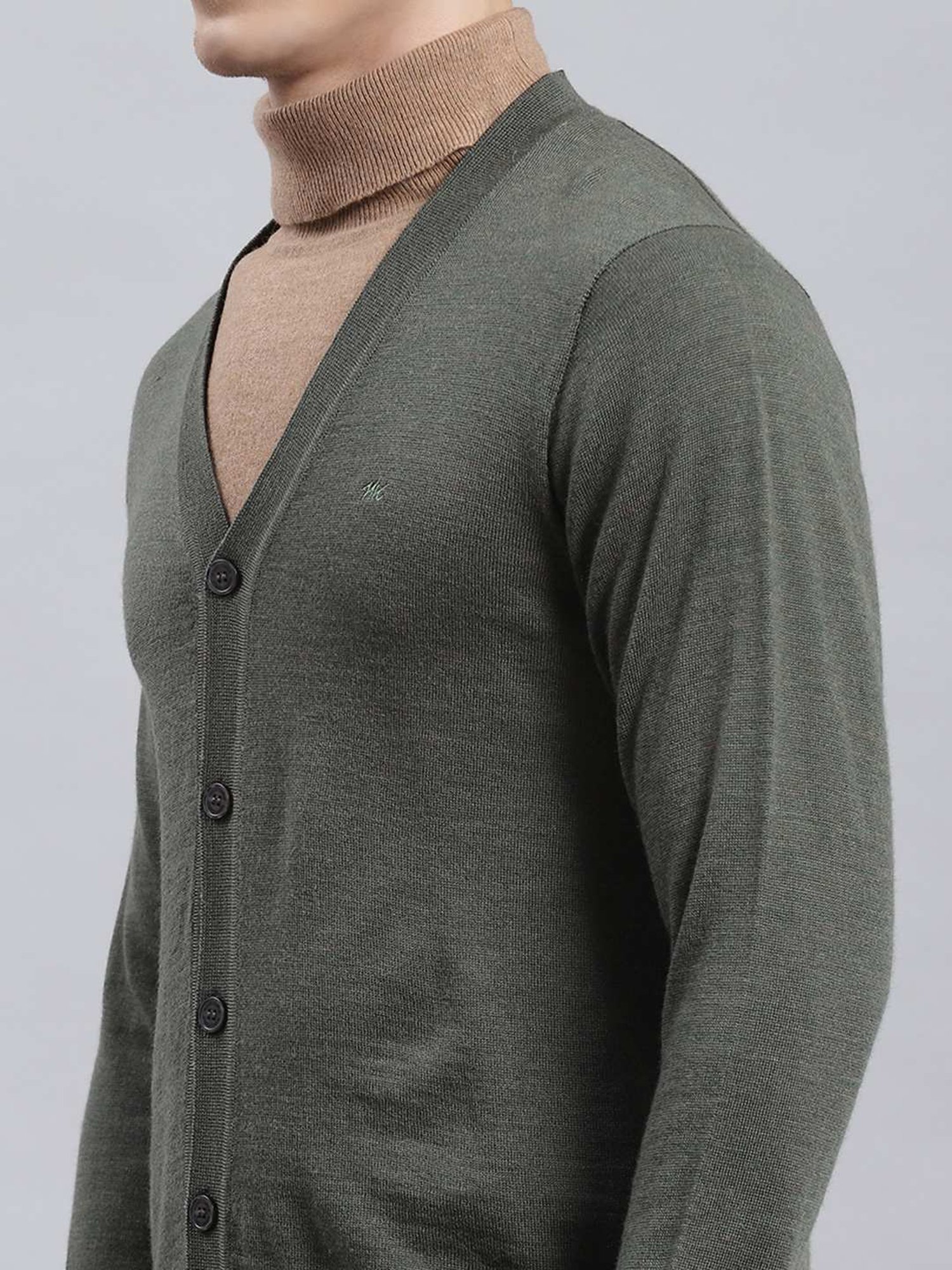 Monte Carlo Green Regular Fit Cardigan