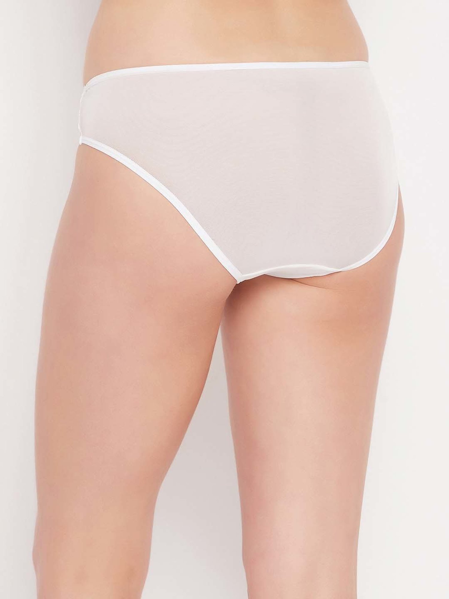 Clovia White Lace Work Bikini Panty