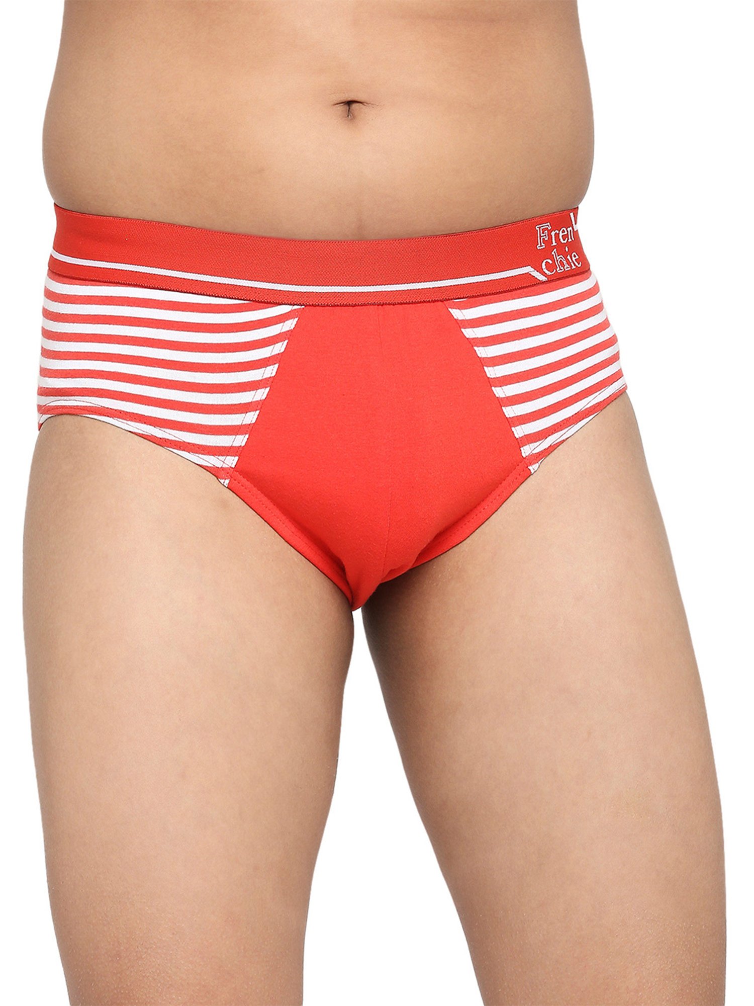 Frenchie Kids Black & Orange Striped Briefs (Pack Of 2)