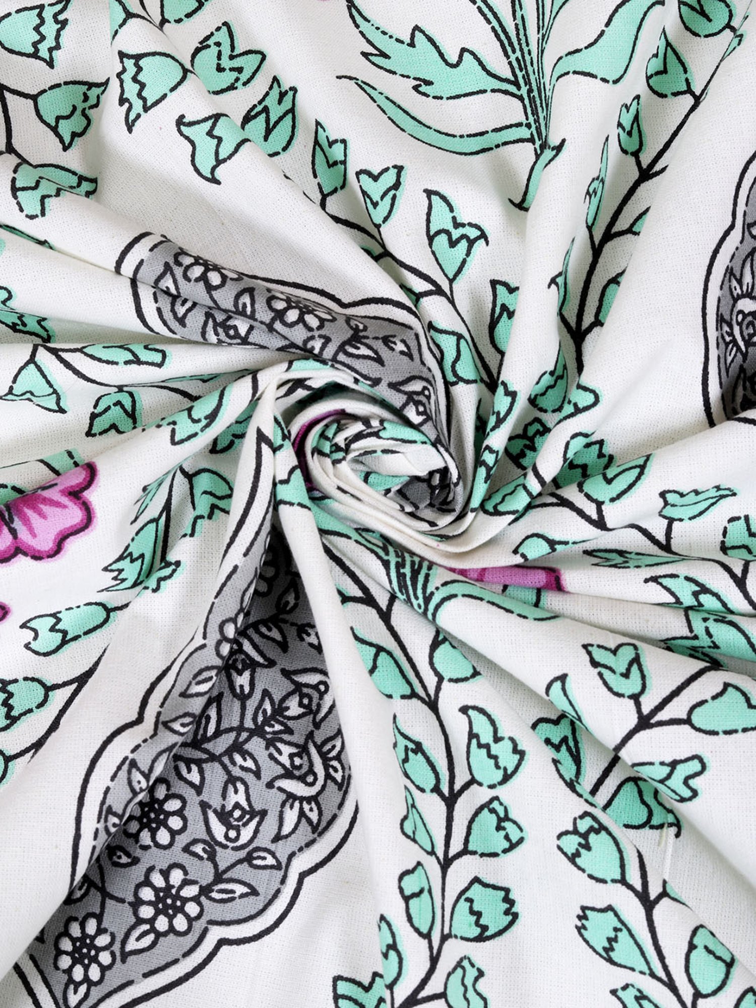 Romee White Cotton Floral Bed Sheets