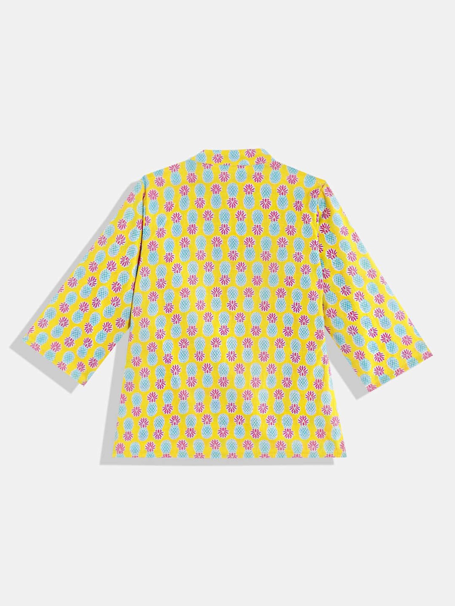 READIPRINT FASHIONS Kids Yellow & White Printed Full Sleeves Kurta with Pyjamas