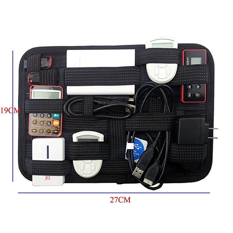 Cable Electronics Organizer Roll-Up Pouch Bags Travel Accessories Case for Cords Cosmetic Brush Portable Electronics Data Line Bag 8.66' X 7'