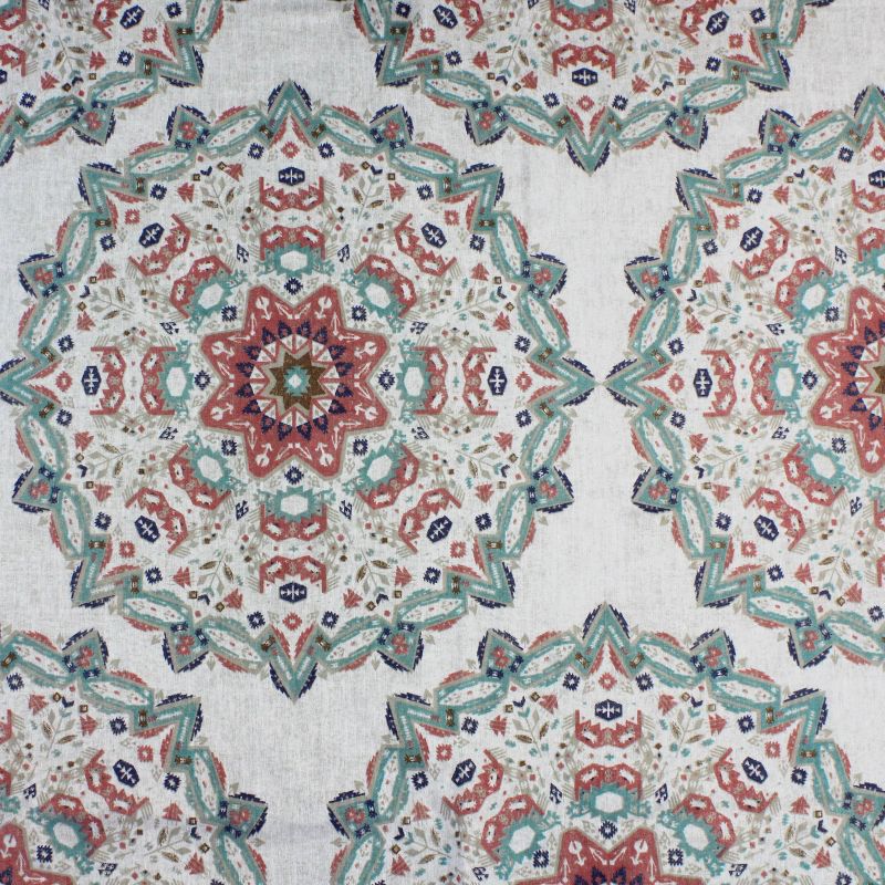 Medallion Shower Curtain Coral - Peach & Oak