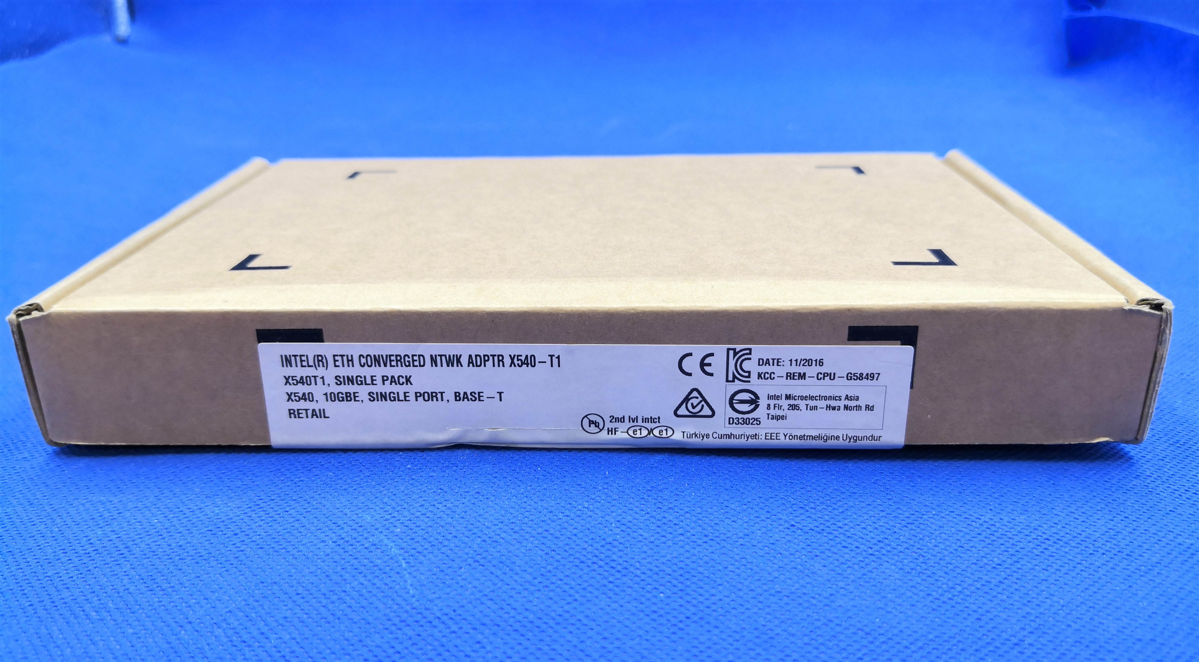 X540T1BLK INTEL  PCI Express Ethernet Converged Network Adapter X540-t1 Single Port PCI-E NIC Network Card, Single Copper RJ45 Port, with both brackets