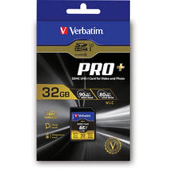 Verbatim Memory Card SDHC 90MB/s Read Speed 32GB BK/GD 49196