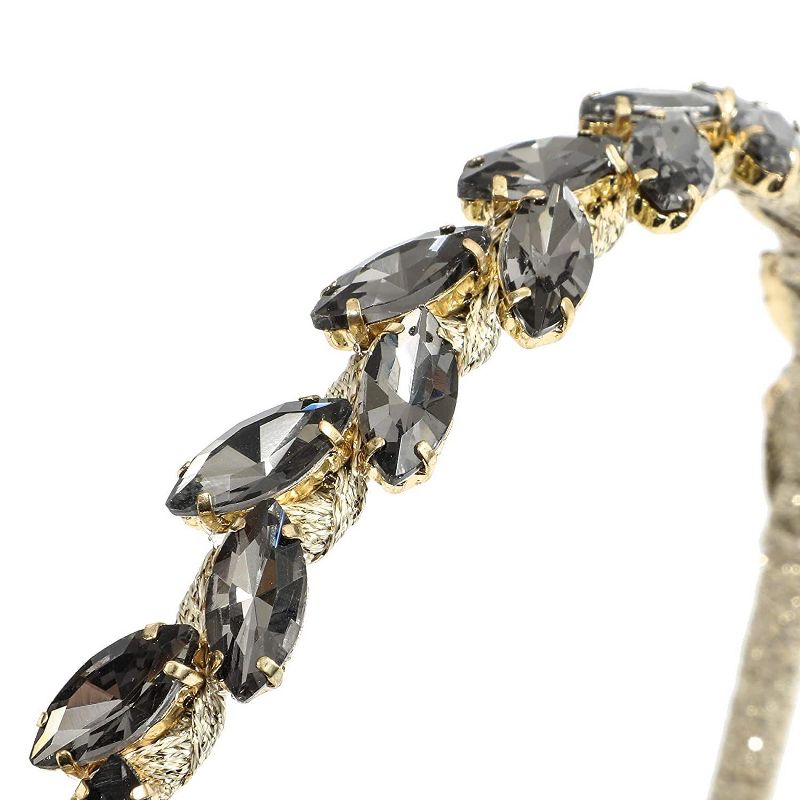 Glamlily Gold Rhinestone Crystal Women's Headbands, Girls, Teens, 5.5 x 0.7 x 6.25 In