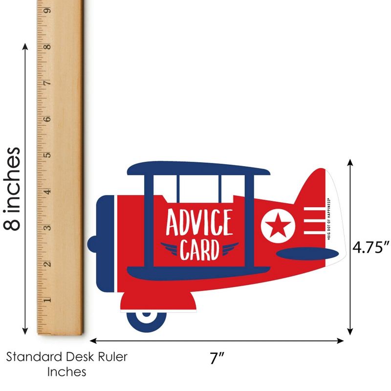 Big Dot of Happiness Taking Flight - Airplane - Wish Card Vintage Plane Baby Shower Activities - Shaped Advice Cards Game - Set of 20