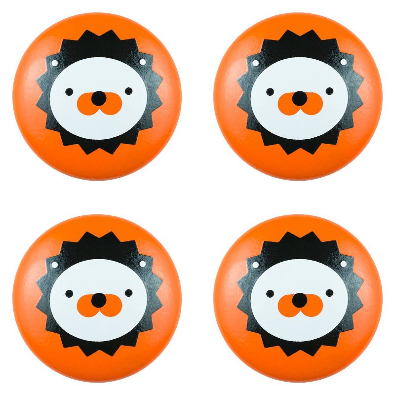 Sumner Street Home Hardware 4pc Lion Painted Knob Orange