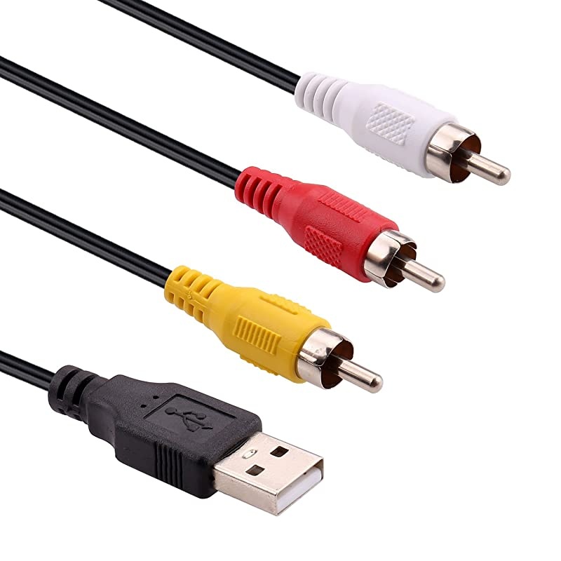 USB to 3RCA Cable  15m USB Male to 3 RCA Male Jack Splitter Audio Video AV Composite Adapter Cable for TVMacPC