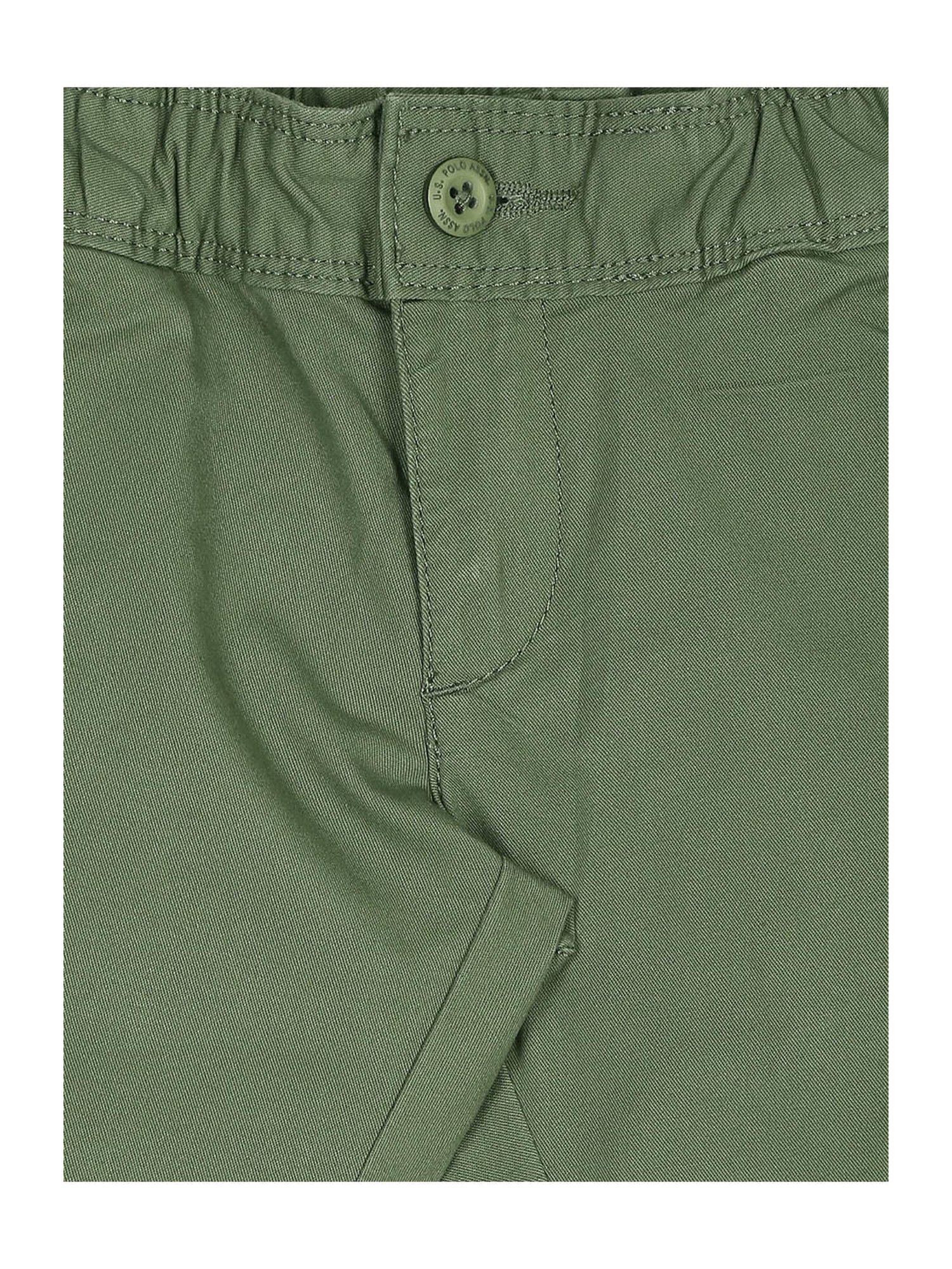 U.S. Polo Assn. Boys Olive Solid Trousers