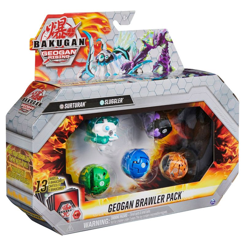 Bakugan Geogan Brawler Pack - Exclusive Surturan and Sluggler Geogan and 3 Bakugan