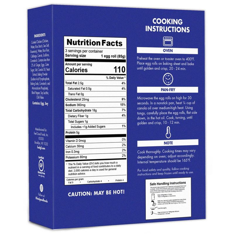 Feel Good Foods Frozen Chicken Egg Rolls - 9oz