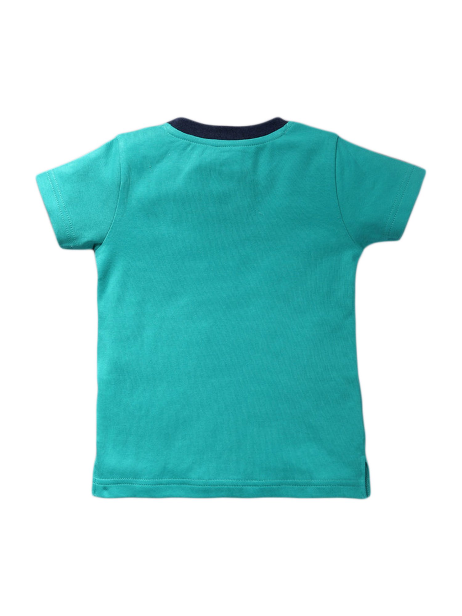Pranava Kids Mint Green Cotton Patch Work T-Shirt